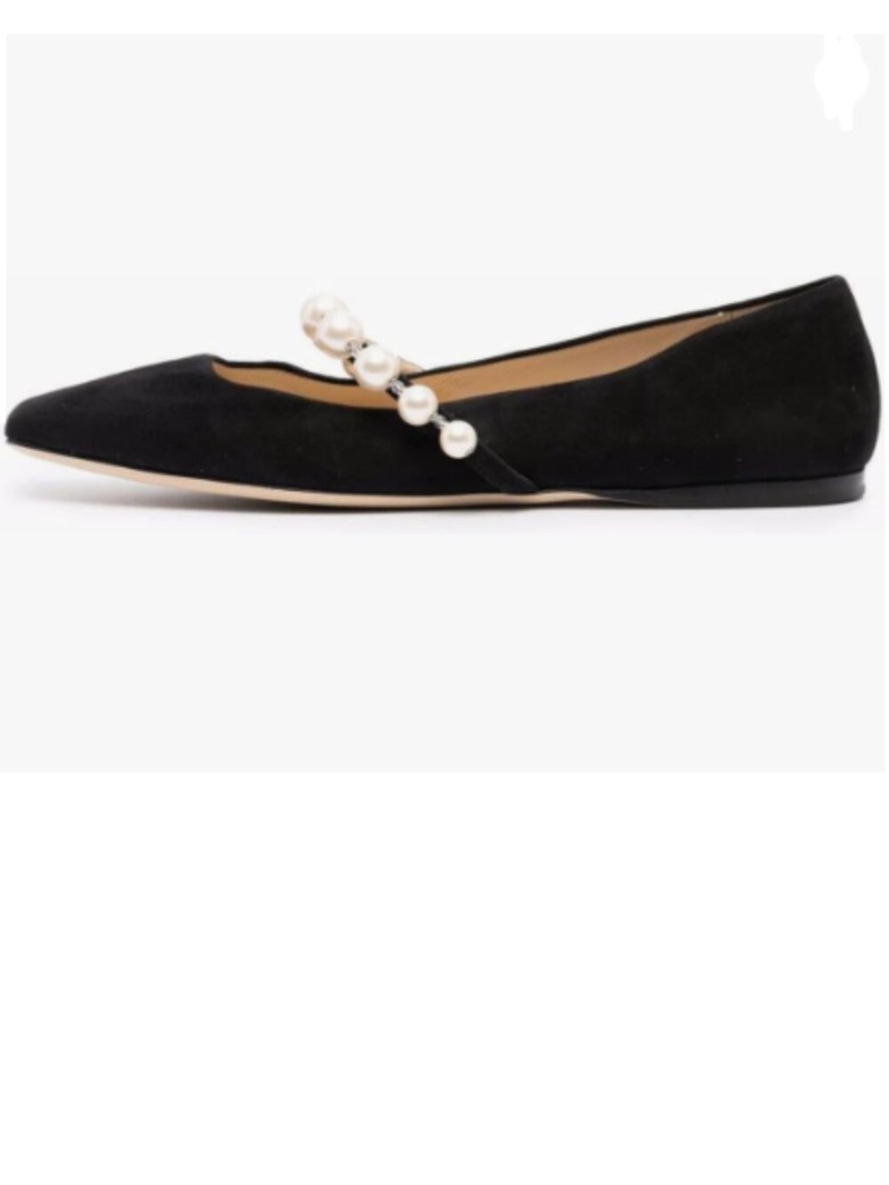 FOWT Black Women Square Toe Slip on Flats Pearl Studded Strap Elegant Pumps